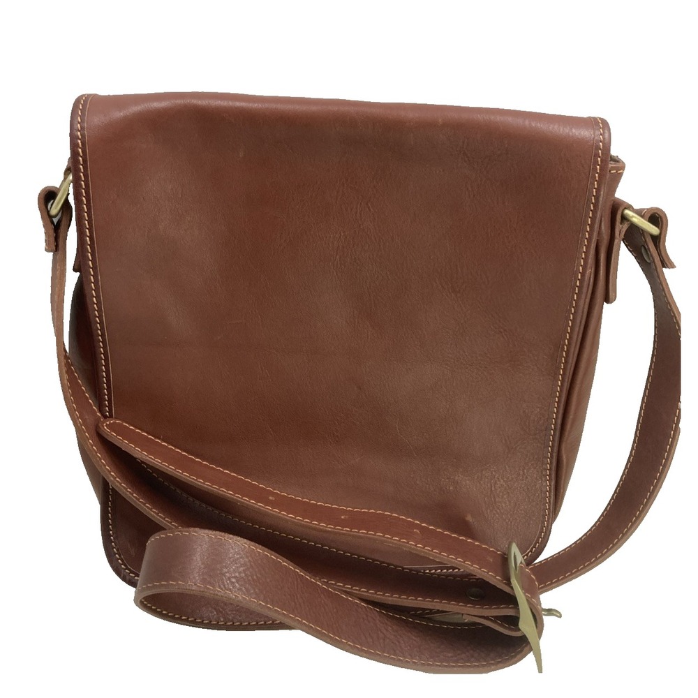Vtg Italian Leather Messengerโ Bag Crossbody Purse Commuter Handmade in Italy